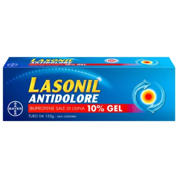 Lasonil Antidolore Gel 10% - Gel antidolorifico per traumi muscolari ed articolari - 120 g