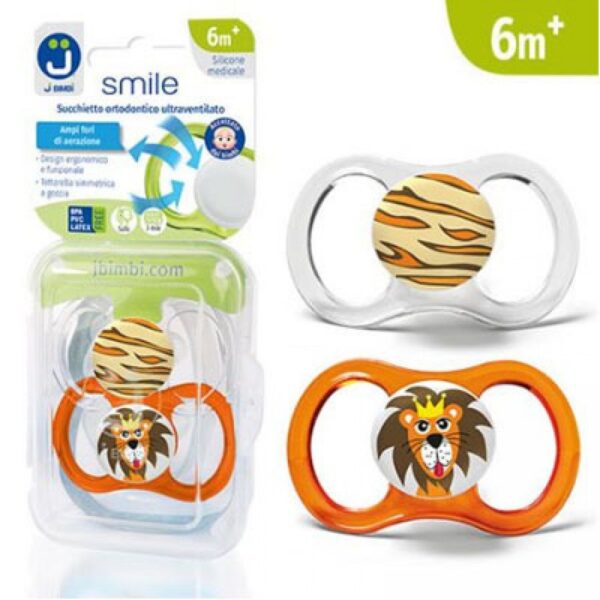 J Bimbi Ciucci Ultraventilati Smile Leone/Texture 2 Pezzi - Idoneo Anche per Bimbi Prematuri