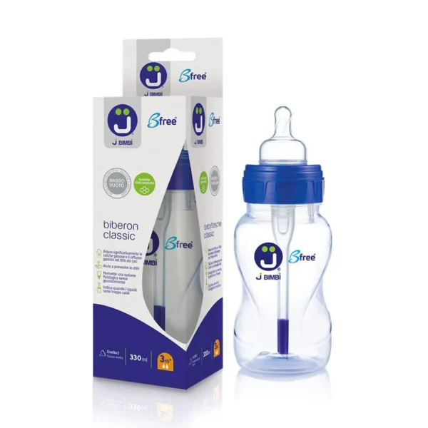 J Bimbi B Free Classic Biberon Anticoliche in Polipropilene con Tettarella in Silicone 260/330 ml - immagine 2