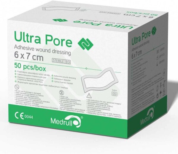 Medrull Cerotti sterili per ferite 6x7 cm Cerotti sterili per ferite ULTRA PORE Forte adesività