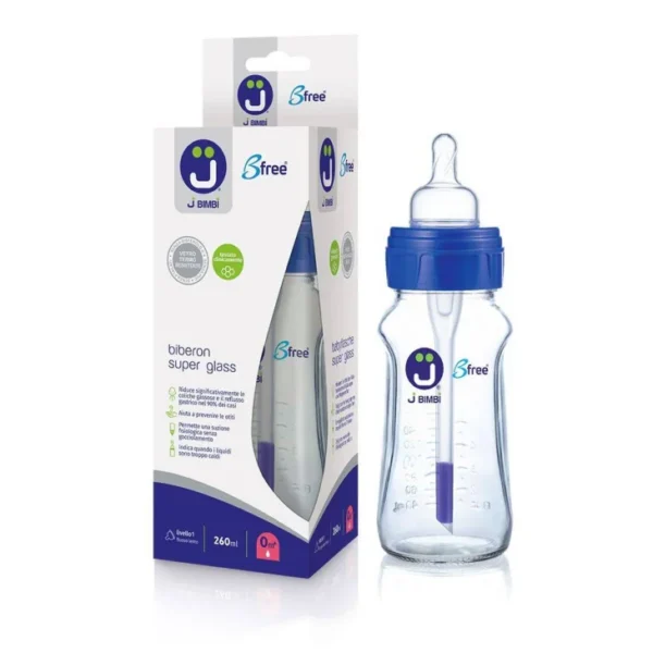 J Bimbi B Free Classic Biberon Anticoliche in Polipropilene con Tettarella in Silicone 260/330 ml - immagine 3