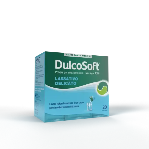 DulcoSoft Macrogol 4000 Feci Dure Per Adulti e Bambini 20 Bustine